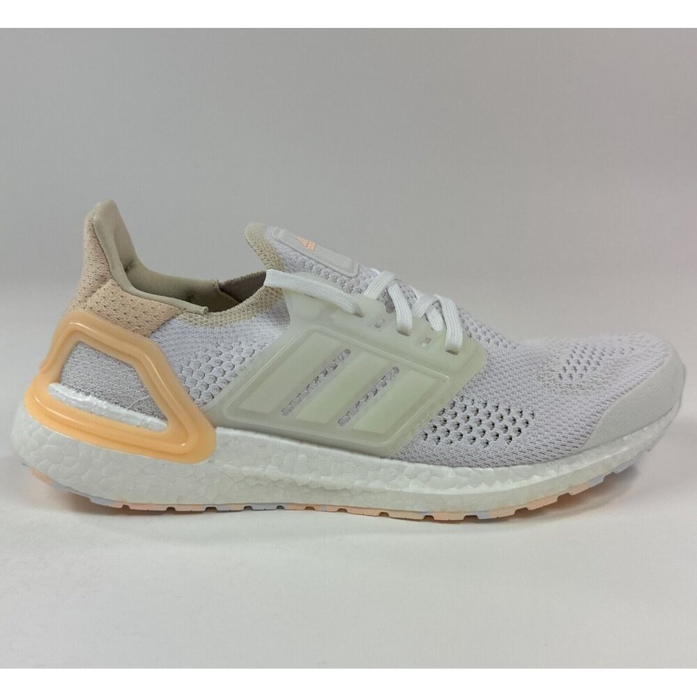 Adidas Ultraboost 19.5 DNA Womens 10 White Orange Running Shoes Sneakers GZ6469 - Picture 1 of 9